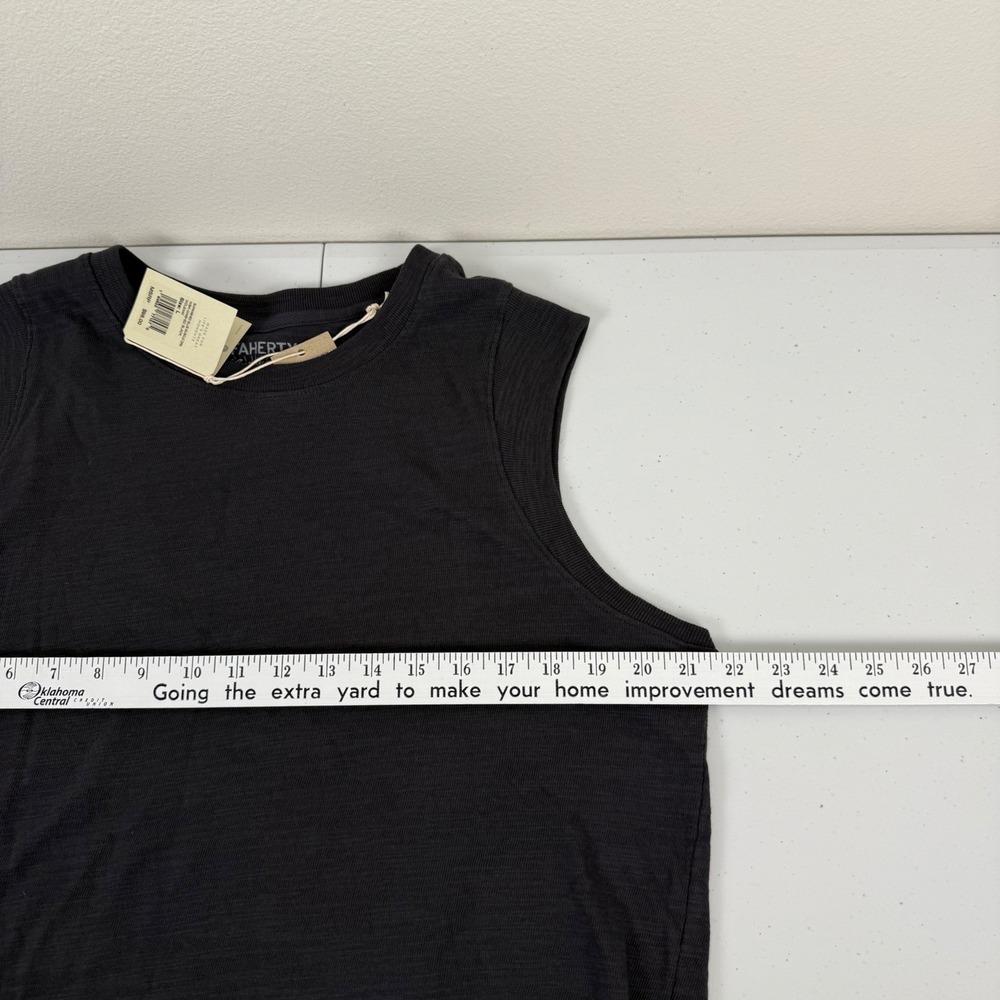 NWT Faherty Sunwashed Slub Muscle Dress WDU2440 Organic Cotton Black Size Large - Picture 7 of 8